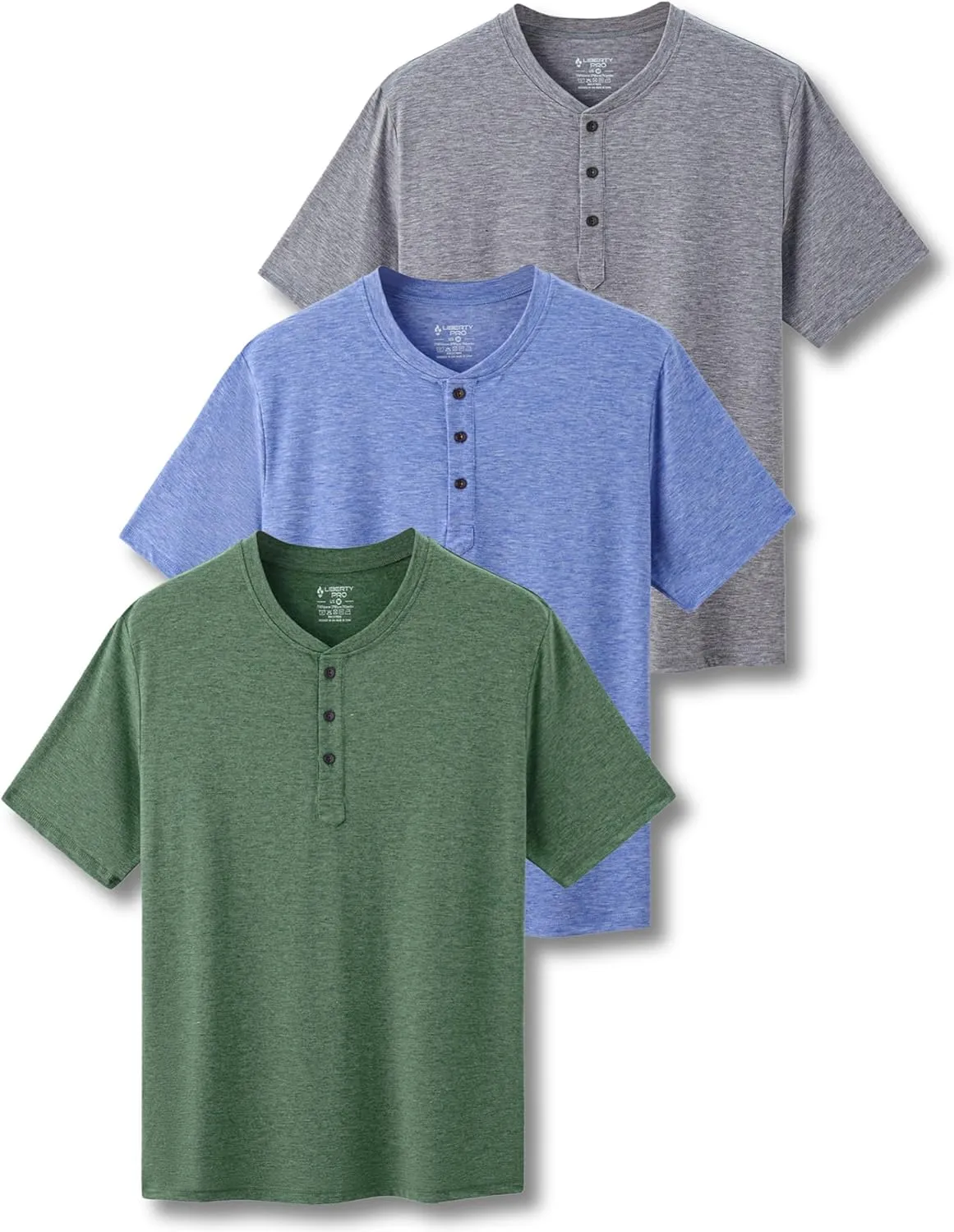 3 Pack: Casual Short Sleeve Henley Shirts for Men, Relaxed Fit Summer T Shirts Basic Tees Athleisure Wear