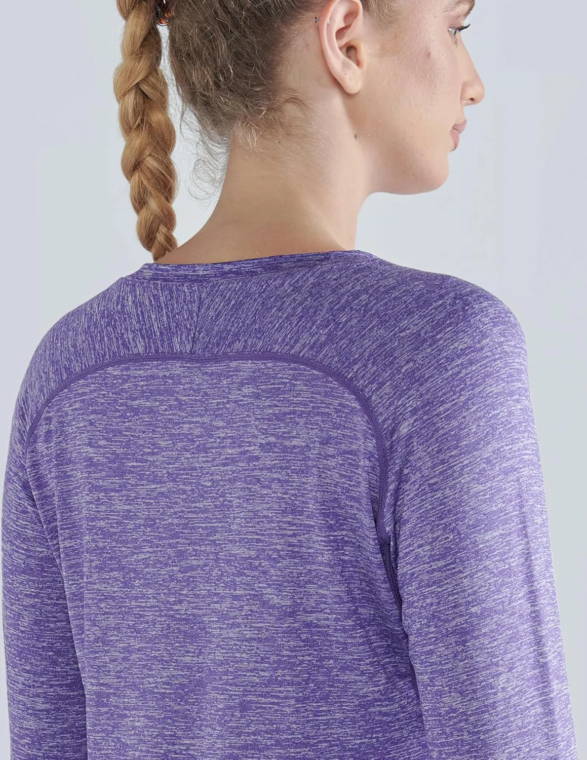 4-Pack: Womens Long Sleeve Athletic Tops with Thumb Holes  Dry Fit Active Crewneck Workout Tees