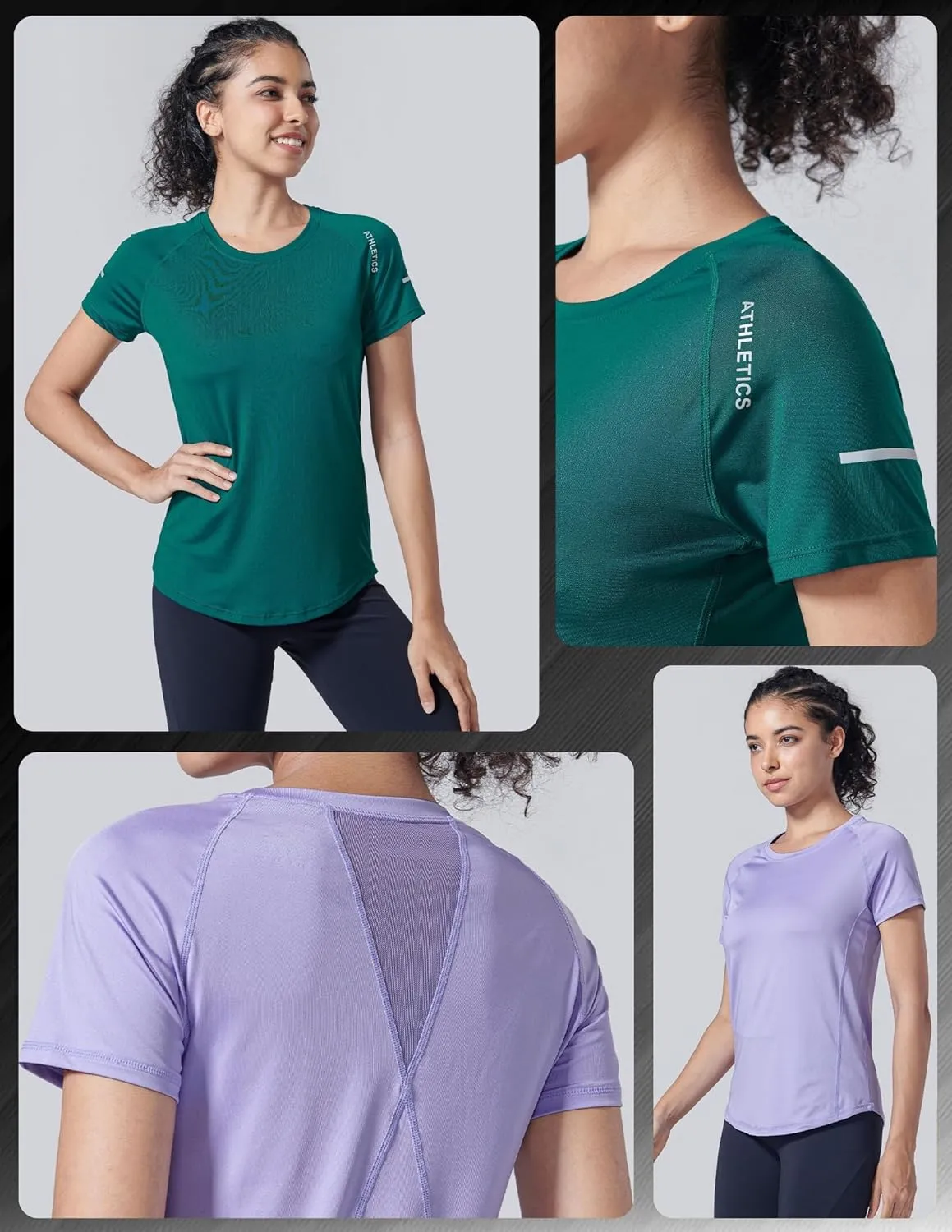 5 Pack: Women's Dry Fit Short Sleeve T Shirts, Athletic Workout Tee Tops for Gym Yoga Running