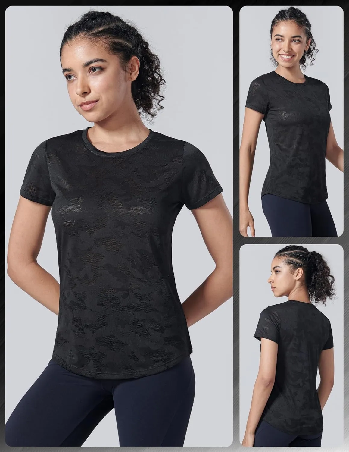 5 Pack: Women's Dry Fit Short Sleeve T Shirts, Athletic Workout Tee Tops for Gym Yoga Running