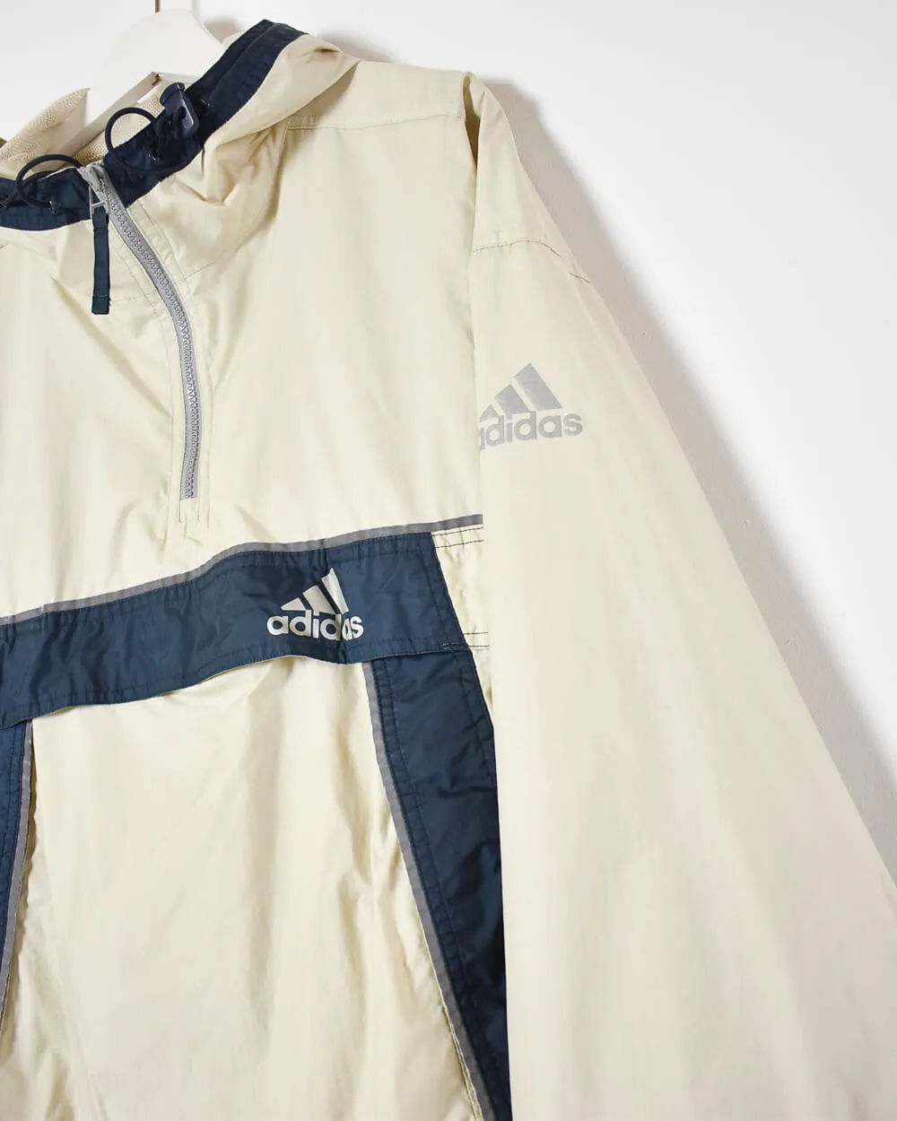 Adidas 1/4 Zip Hooded Windbreaker Jacket - Medium