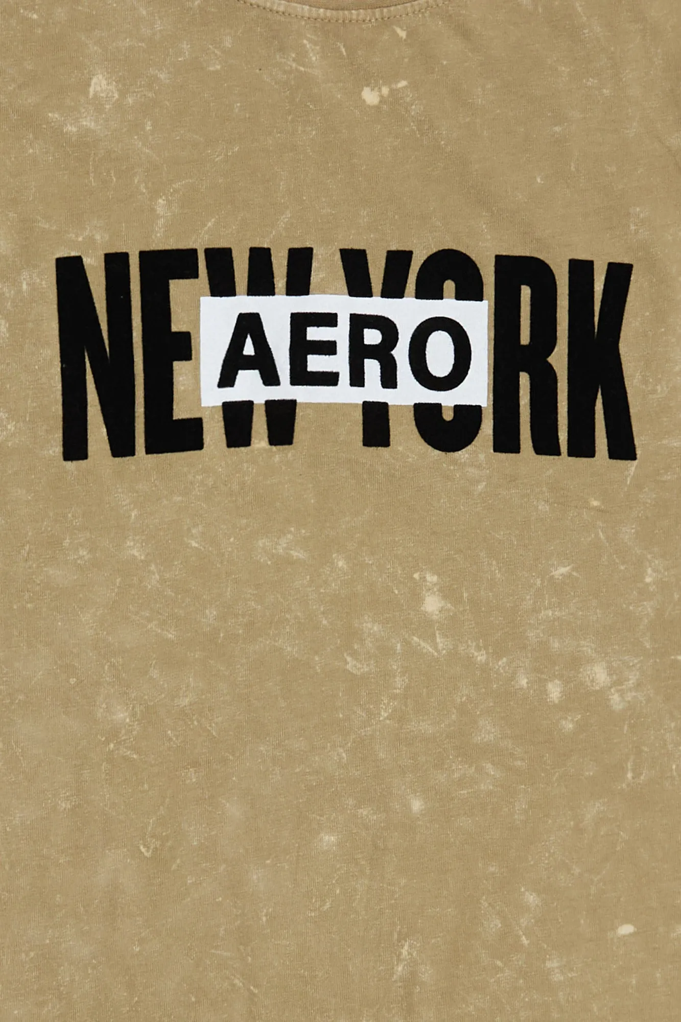 AERO New York Flocked Graphic Acid Wash Tee