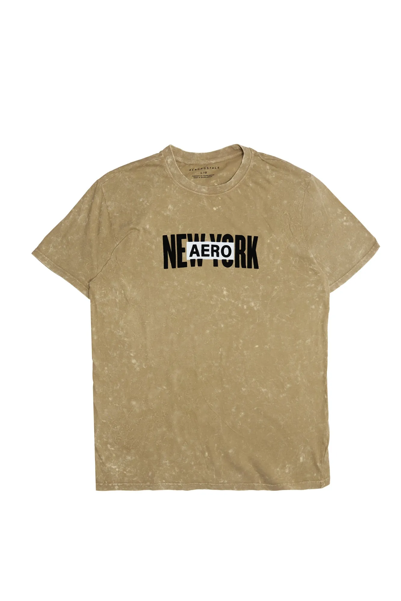 AERO New York Flocked Graphic Acid Wash Tee