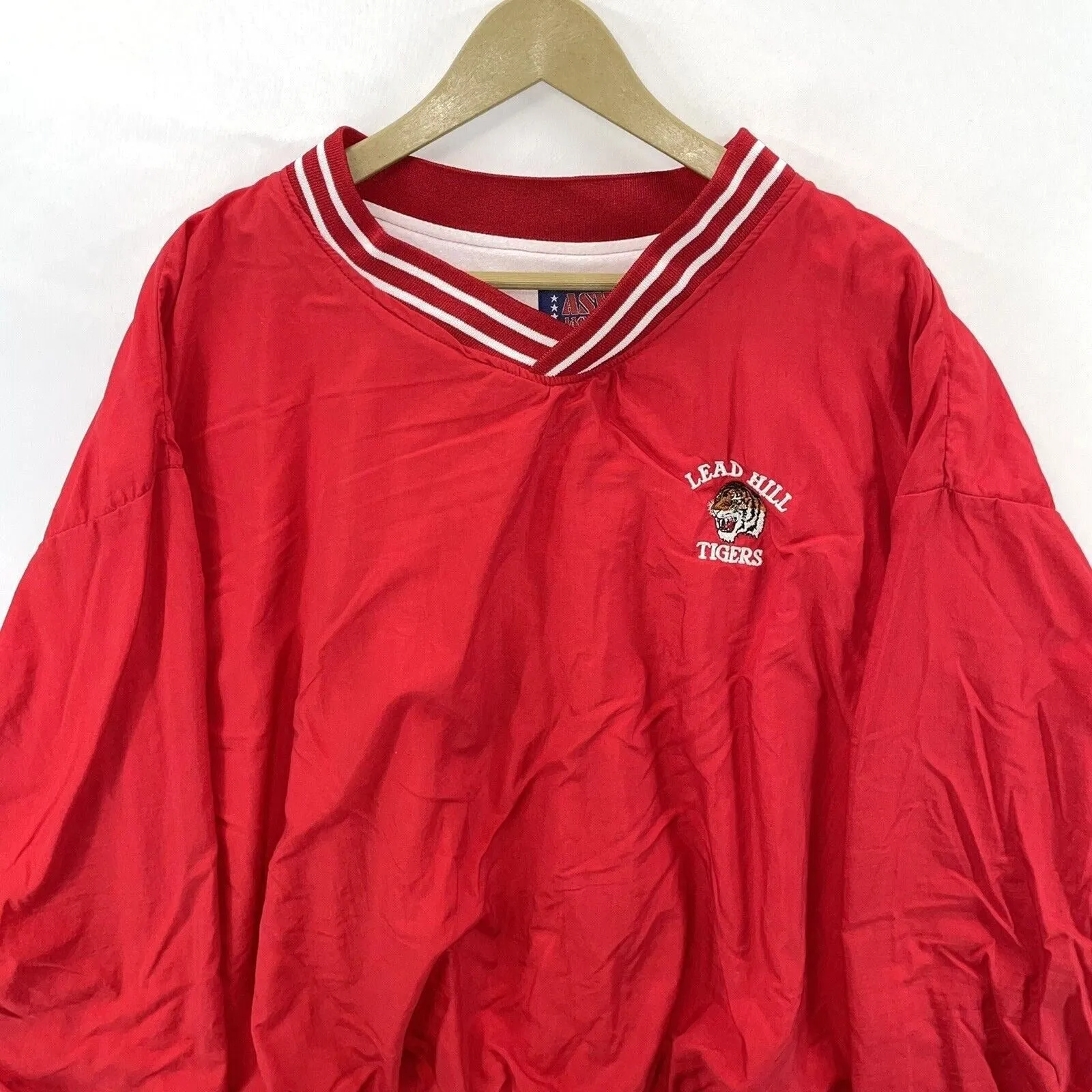 ASW Jackets Women's Pullover Windbreaker Lead Hill Tigers Made USA Red Size XL