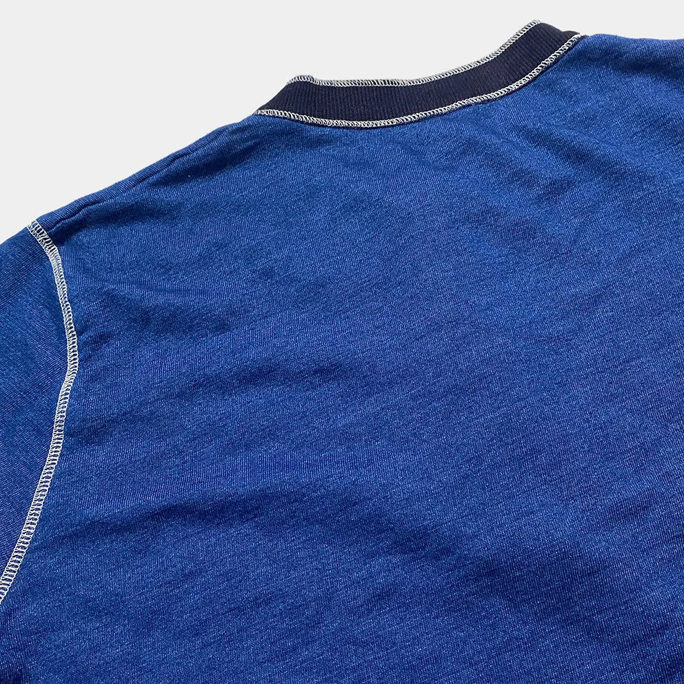 BZEN M.3043 TRACE REGULAR FIT VINTAGE INSPIRED 3 BUTTON INDIGO FRENCH TERRY HENLEY-290GSM-E0 INDIGO