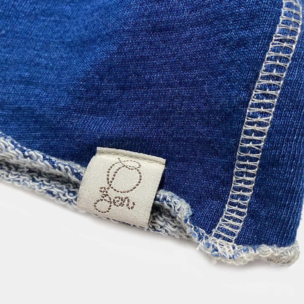 BZEN M.3043 TRACE REGULAR FIT VINTAGE INSPIRED 3 BUTTON INDIGO FRENCH TERRY HENLEY-290GSM-E0 INDIGO