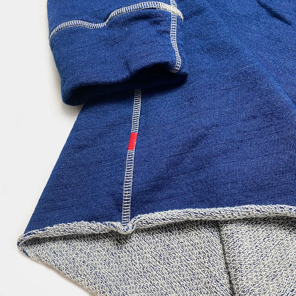 BZEN M.3043 TRACE REGULAR FIT VINTAGE INSPIRED 3 BUTTON INDIGO FRENCH TERRY HENLEY-290GSM-E0 INDIGO