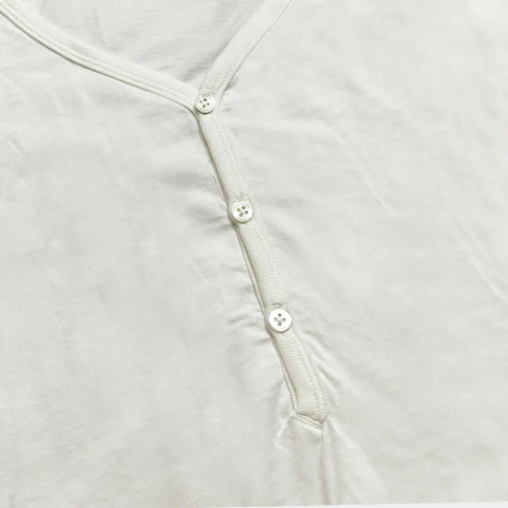 BZEN M.3210-KAITO REGULAR FIT SHORT SLEEVE 3 BUTTON JERSEY HENLEY-145GSM-E0 OFF WHITE