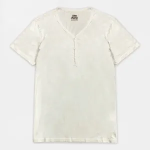 BZEN M.3210-KAITO REGULAR FIT SHORT SLEEVE 3 BUTTON JERSEY HENLEY-145GSM-E0 OFF WHITE