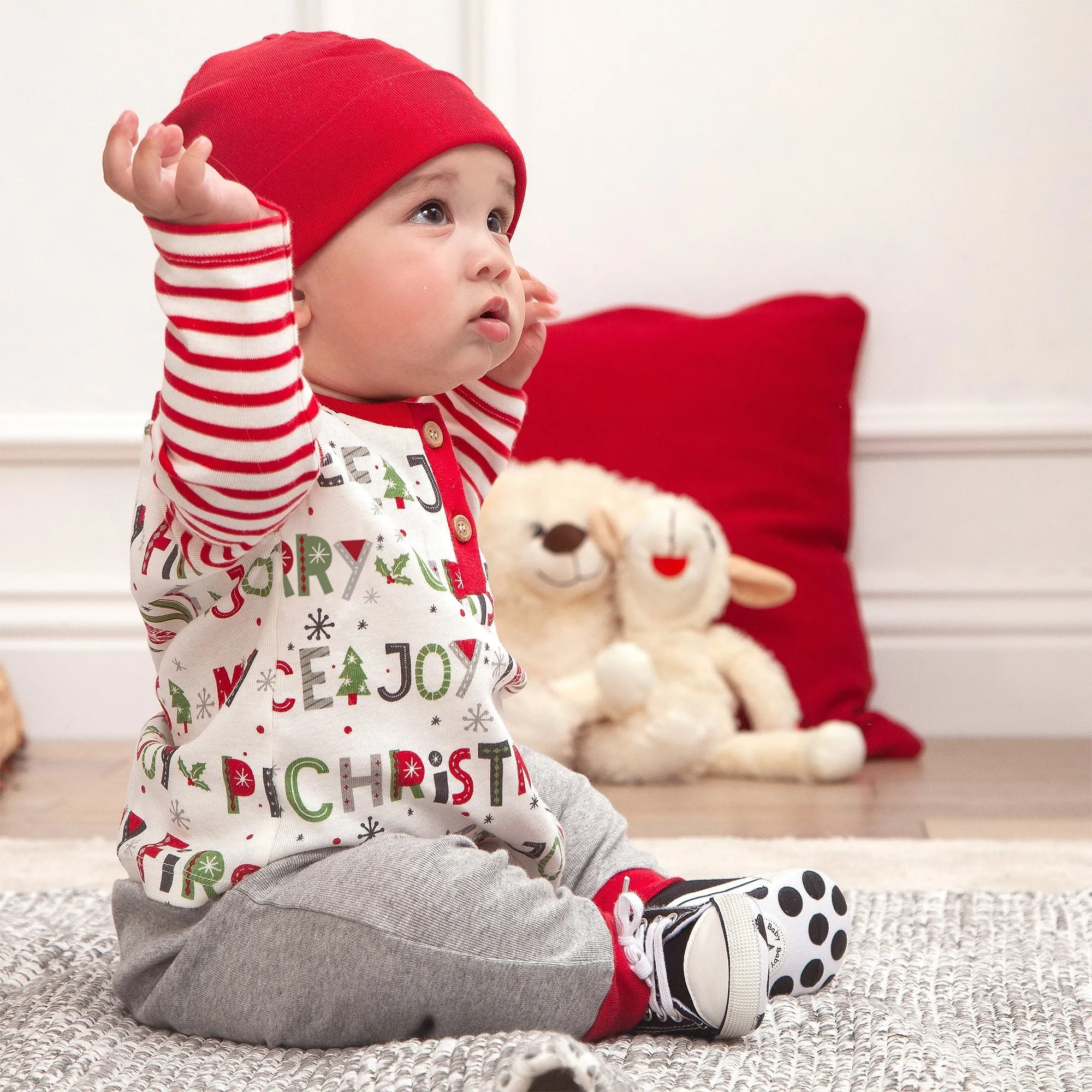 Christmas Peace-Love-Joy Set in Bamboo/Cotton