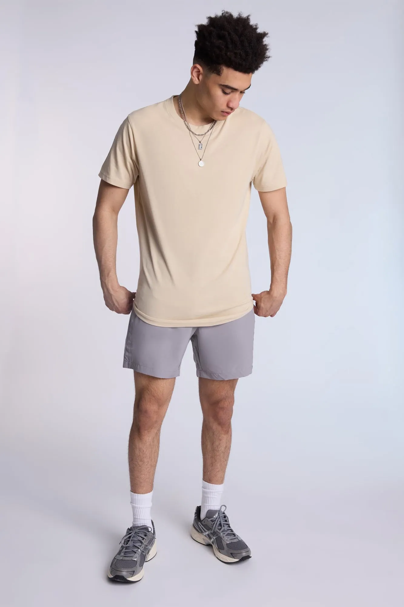 Essentials Scoop Hem Crew Neck Tee