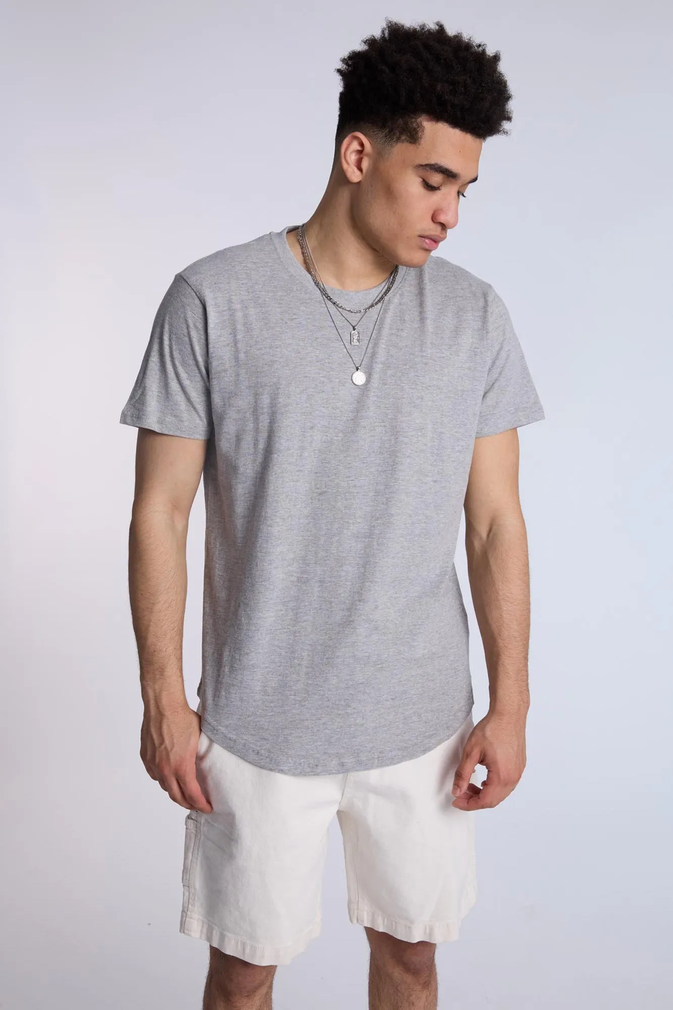 Essentials Scoop Hem Crew Neck Tee