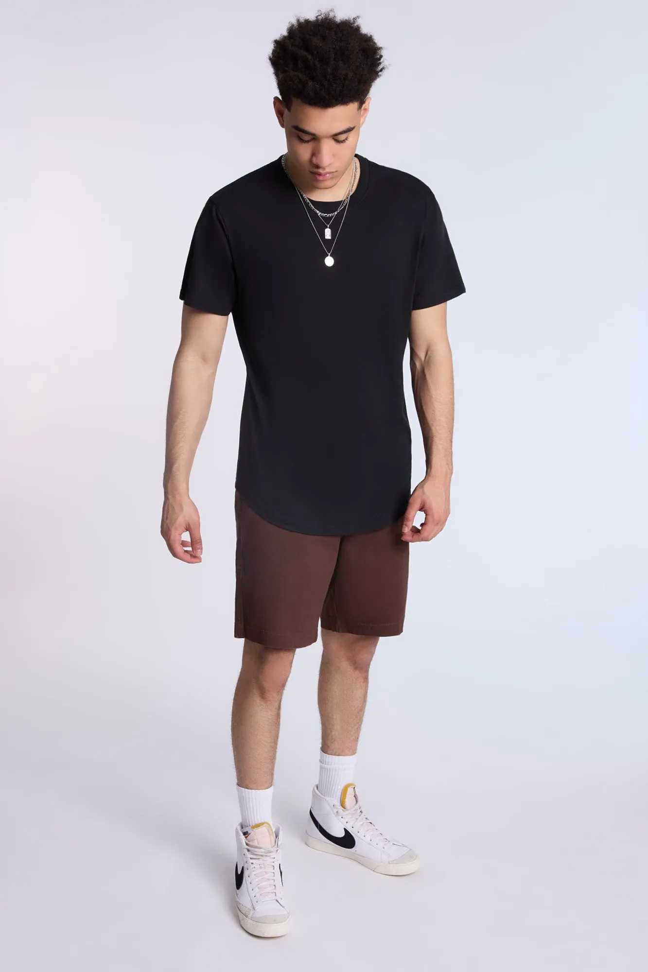 Essentials Scoop Hem Crew Neck Tee