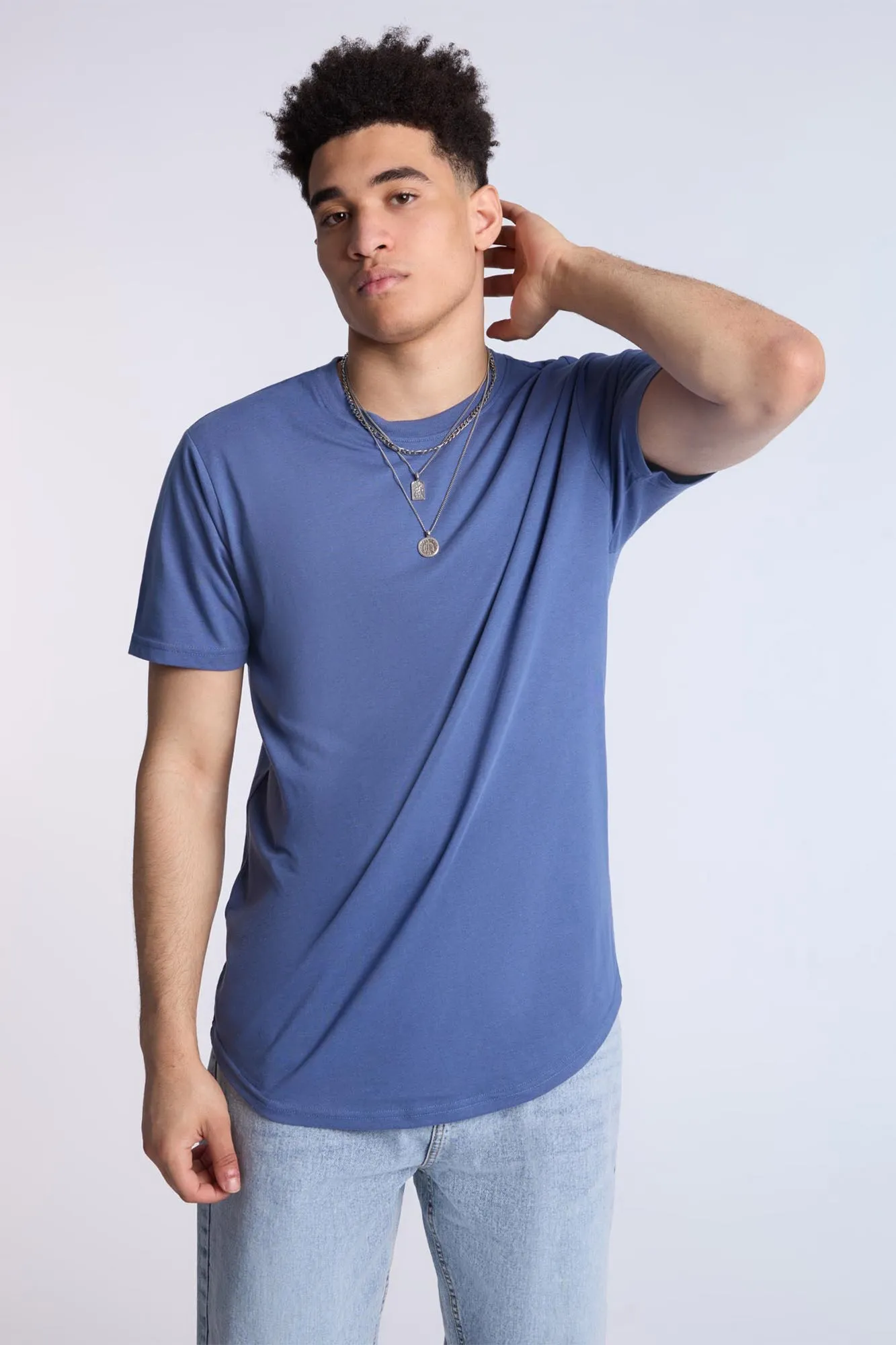Essentials Scoop Hem Crew Neck Tee