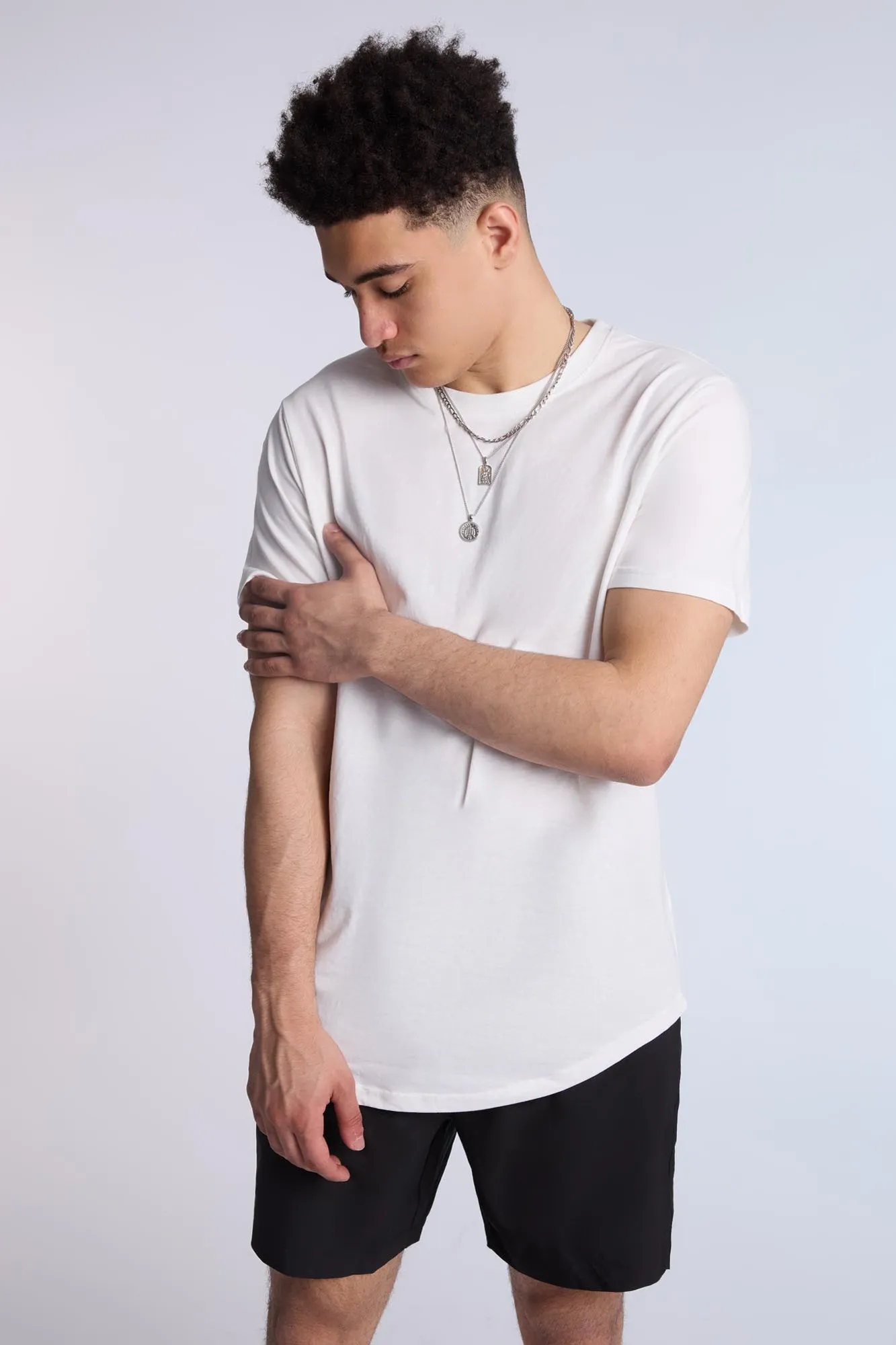 Essentials Scoop Hem Crew Neck Tee