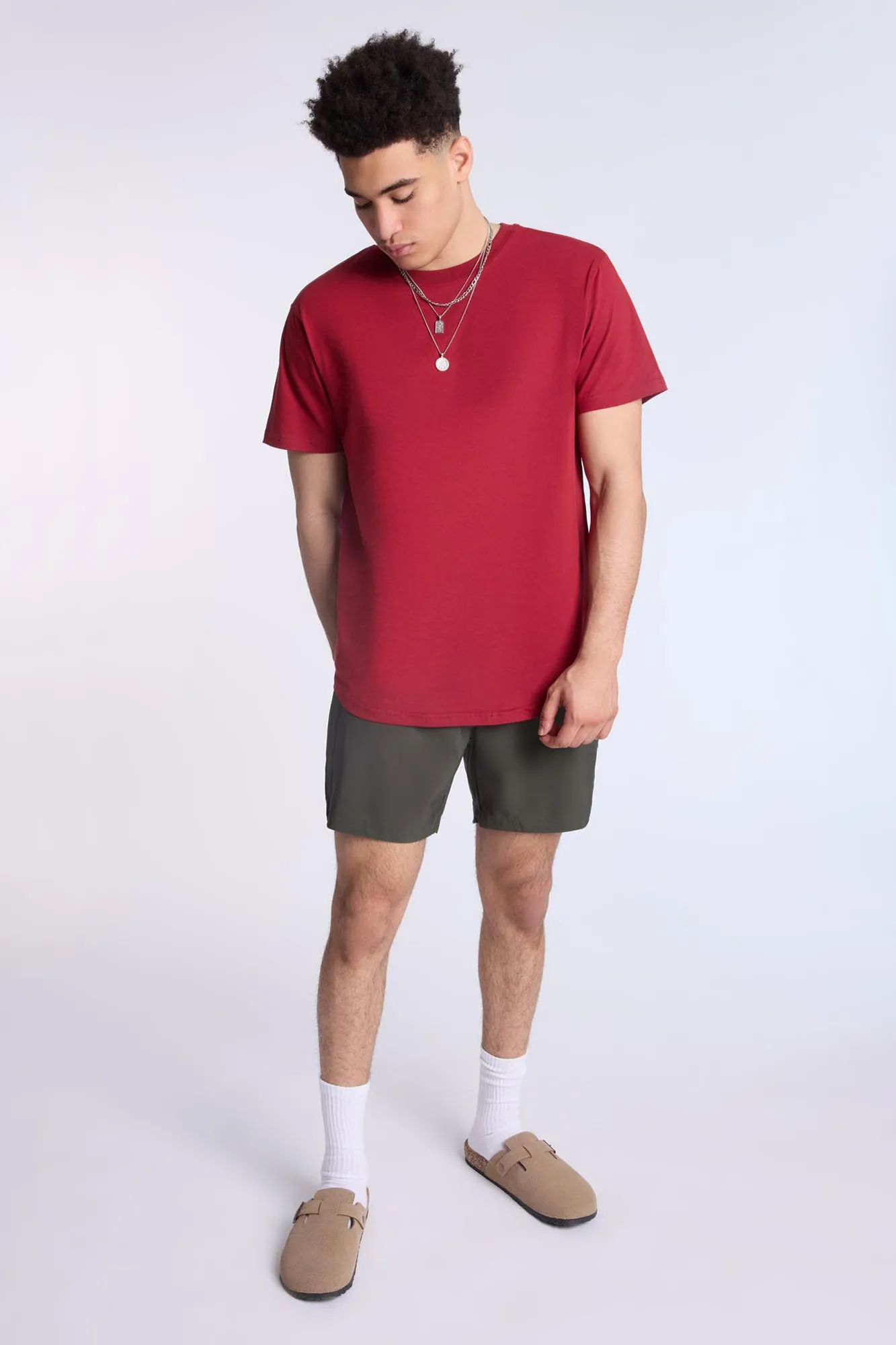 Essentials Scoop Hem Crew Neck Tee