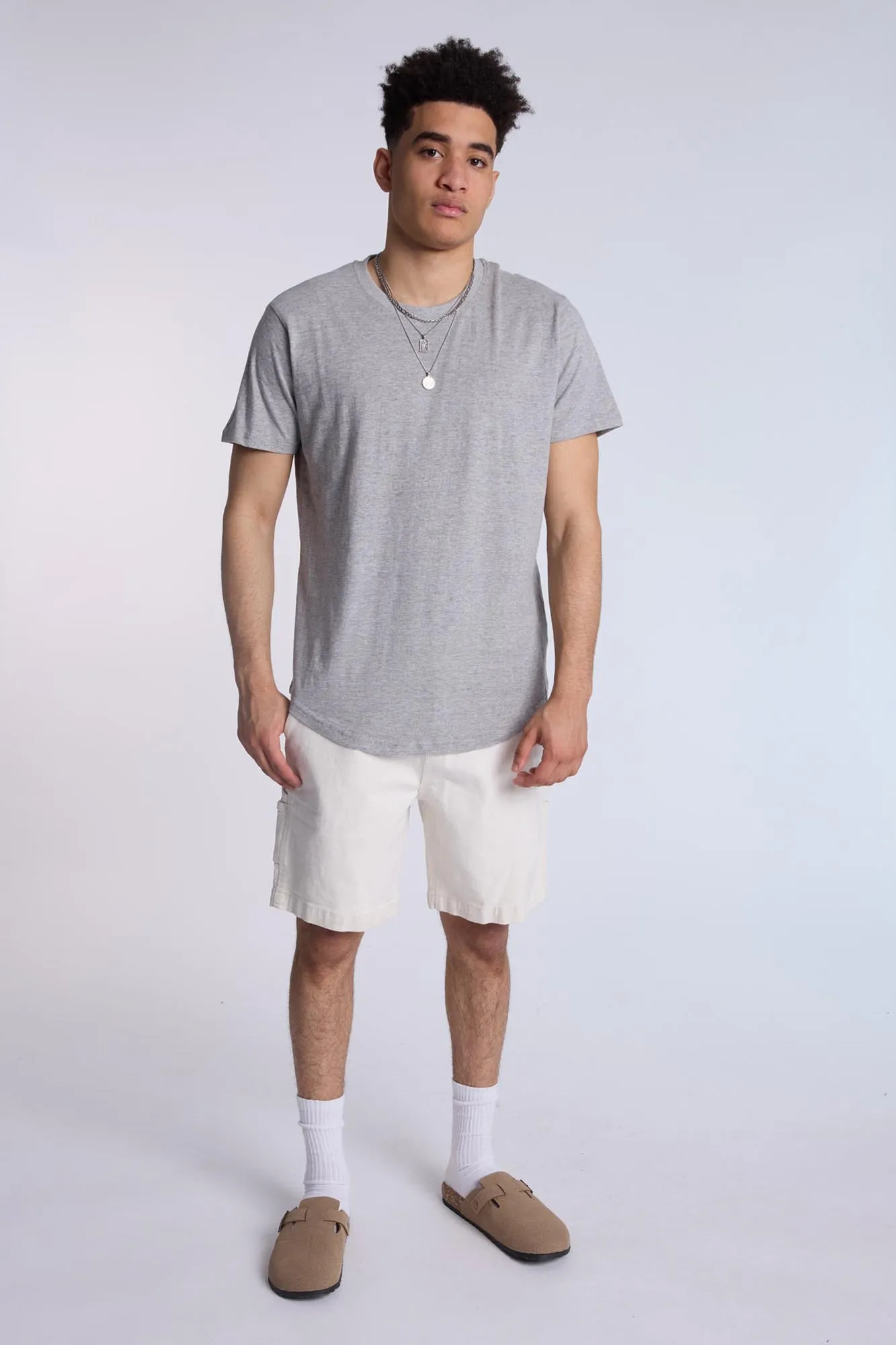 Essentials Scoop Hem Crew Neck Tee