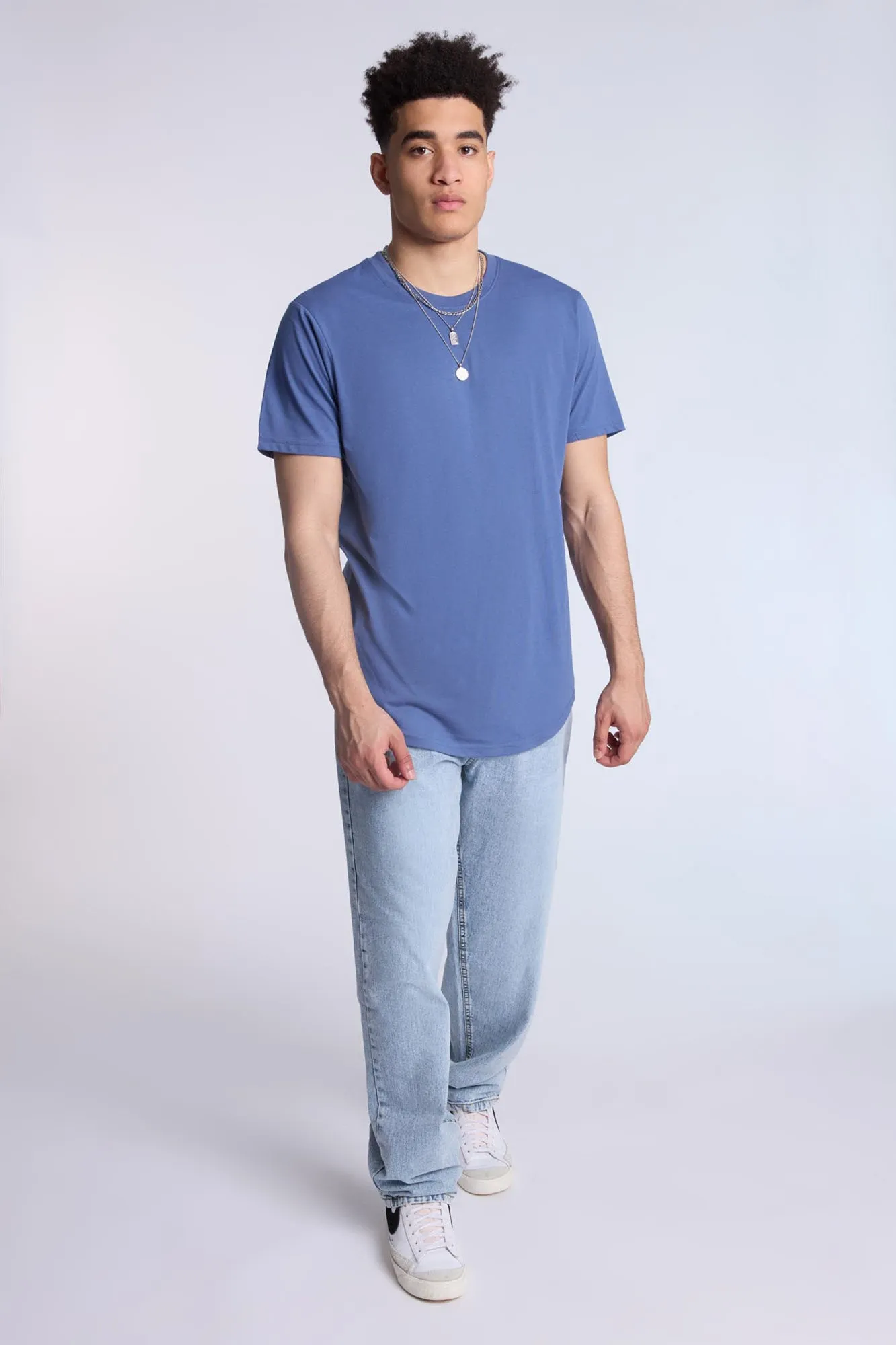 Essentials Scoop Hem Crew Neck Tee