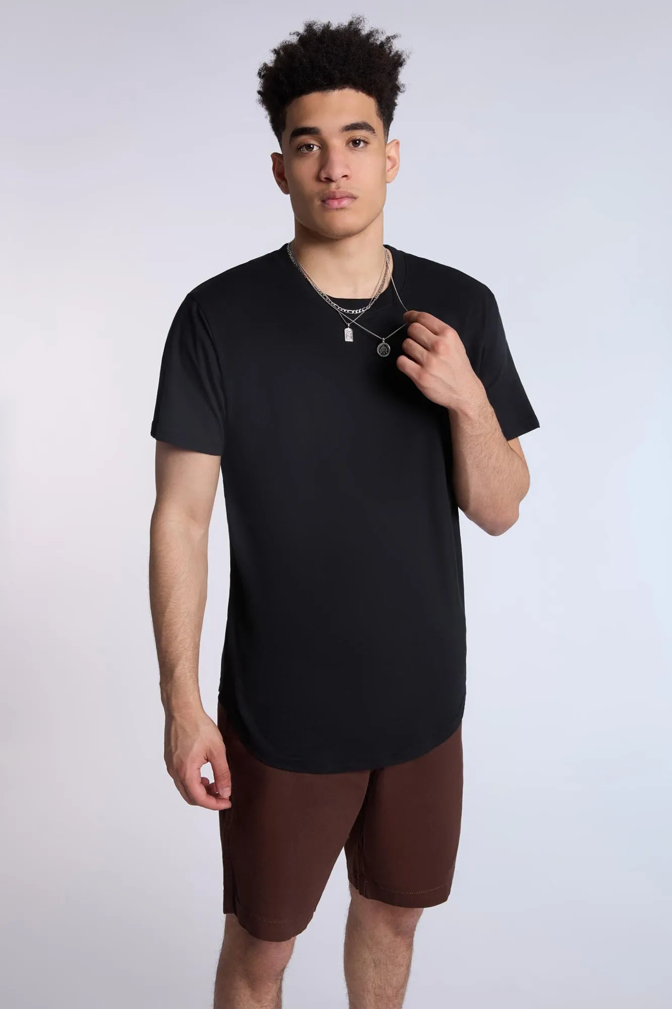 Essentials Scoop Hem Crew Neck Tee