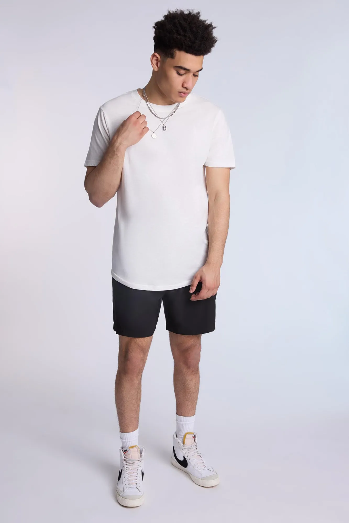 Essentials Scoop Hem Crew Neck Tee