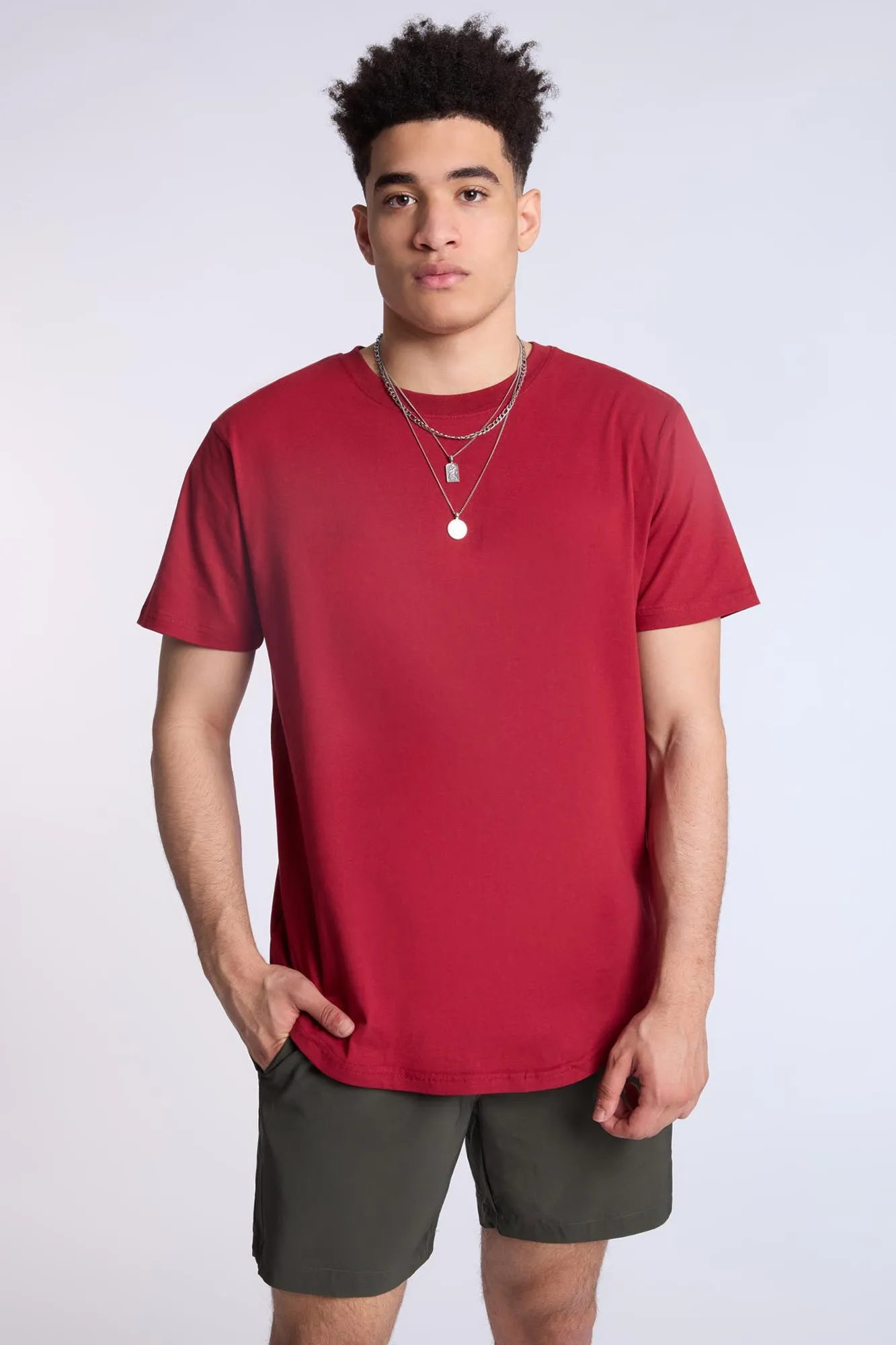 Essentials Scoop Hem Crew Neck Tee