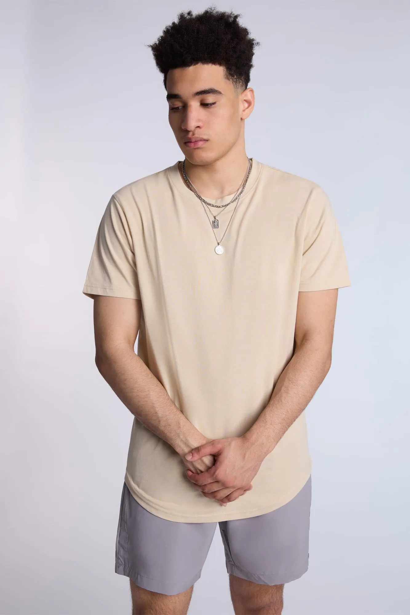 Essentials Scoop Hem Crew Neck Tee
