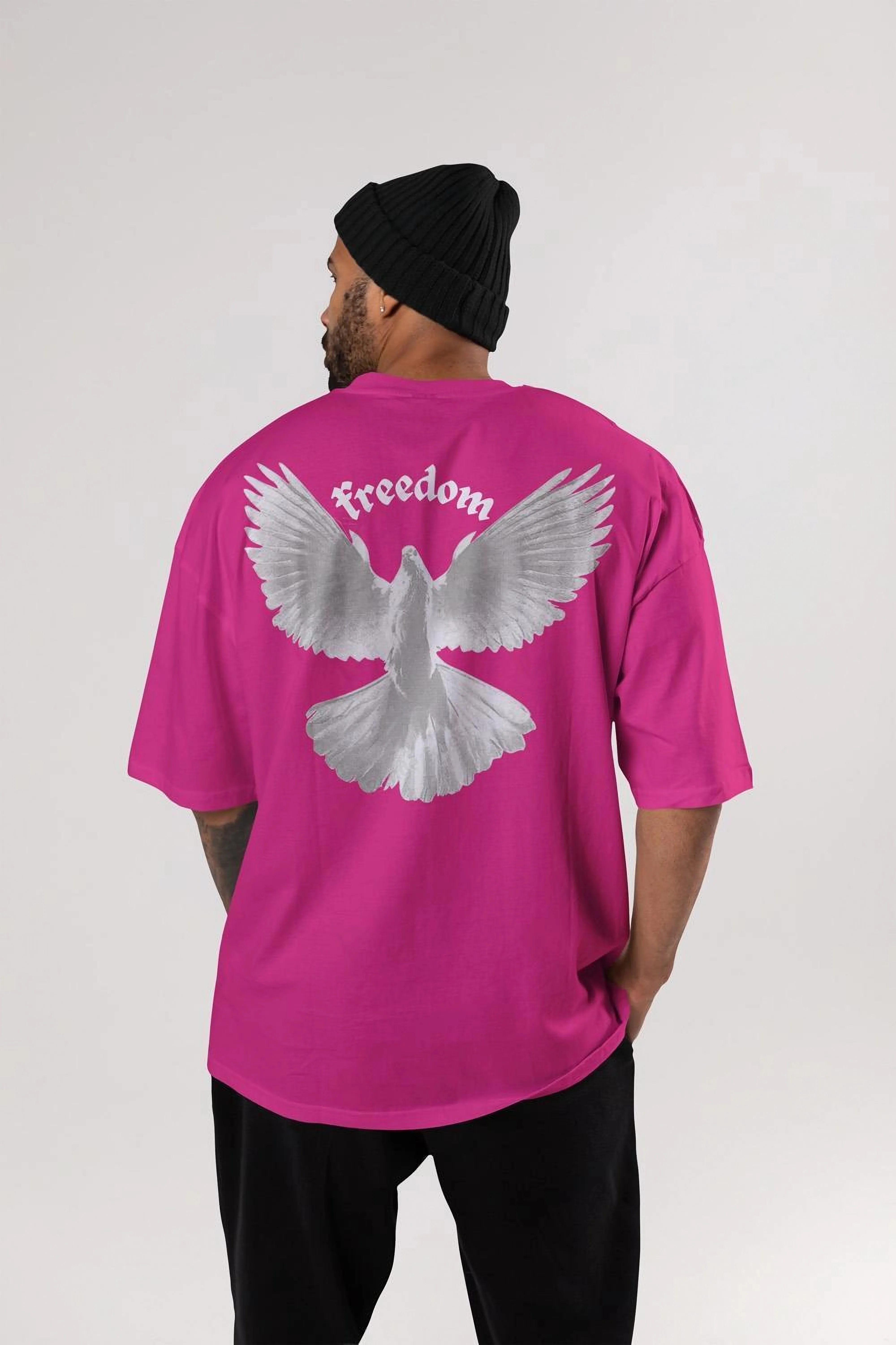 Freedom - Hot Pink - Gym Oversized T Shirt