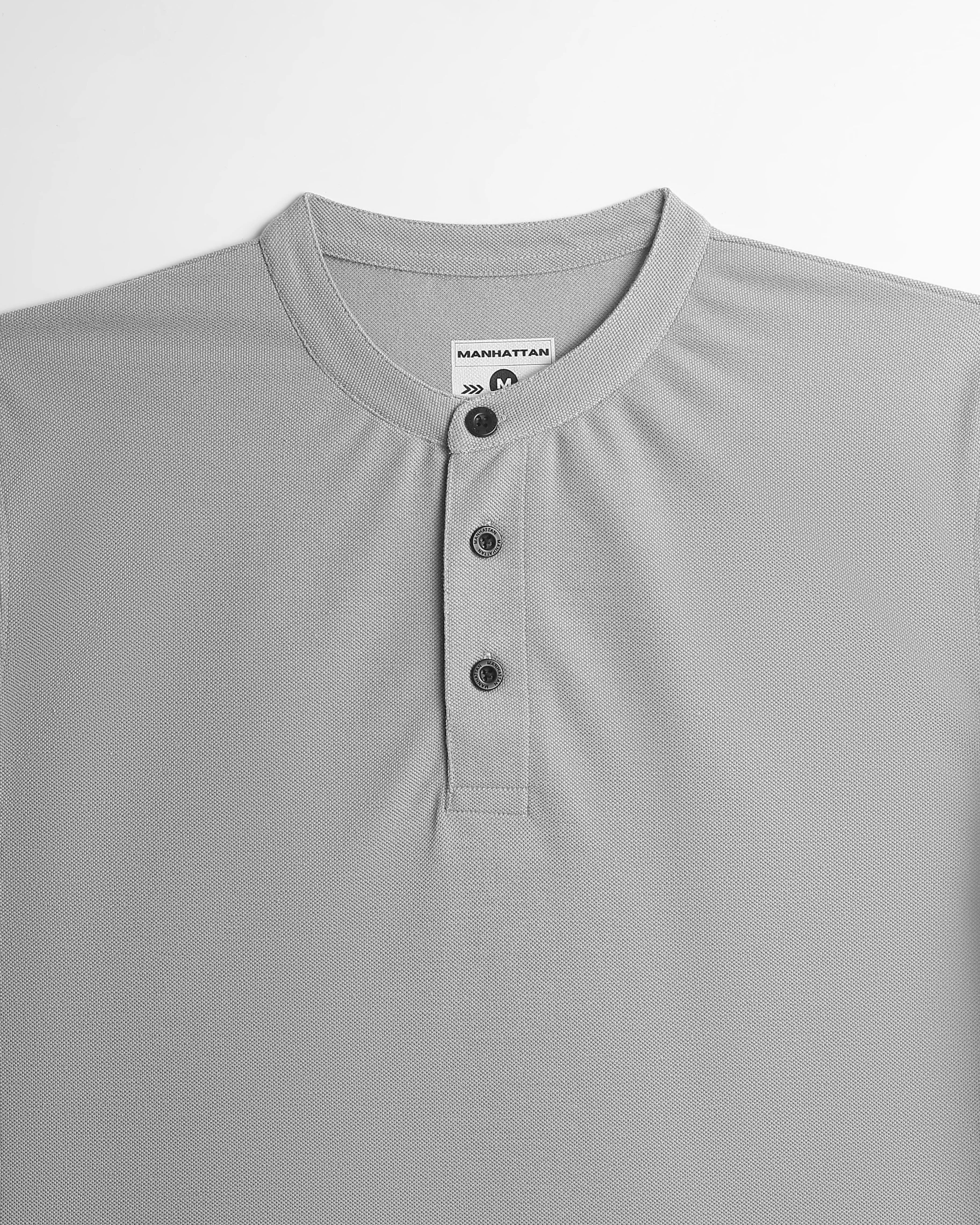 Henley Full Sleeve Unisex Grey