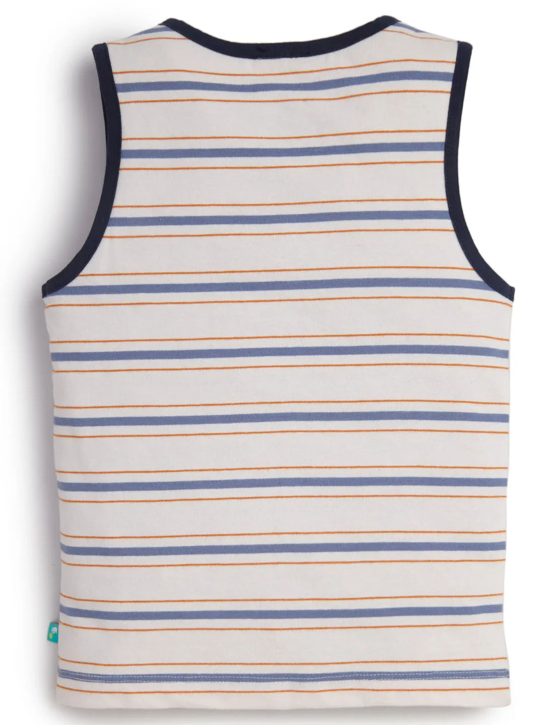 Kids' Striped Sleeveless Henley T-shirt with Pocket  Casual Summer Wear