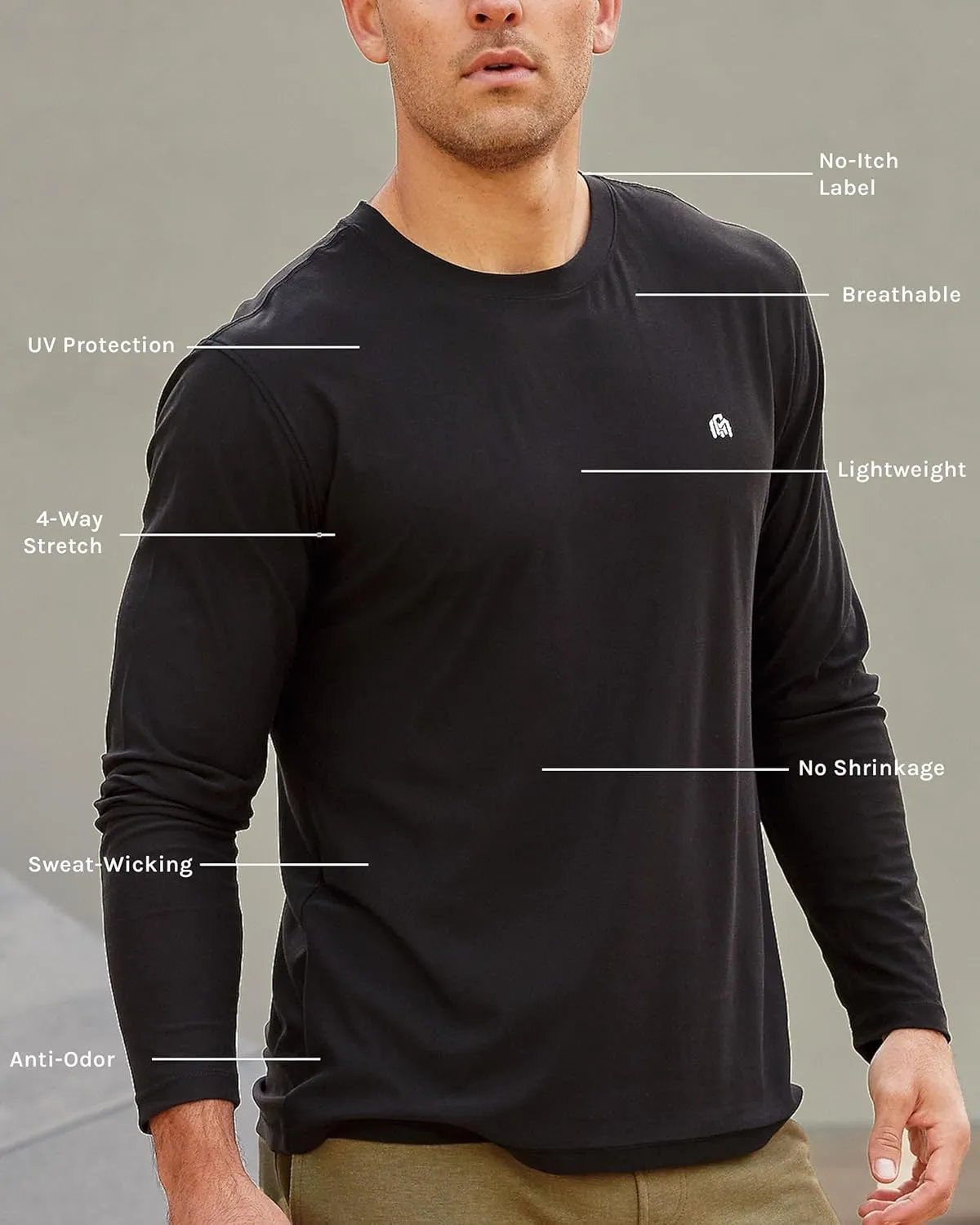Long Sleeve Athletic Shirt for Men S - 4XL Dri Fit Performance Workout Shirt