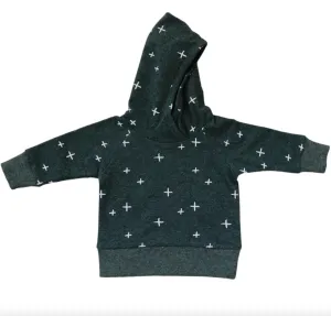 Mebie Baby - X's French Terry Hoodie in Charcoal