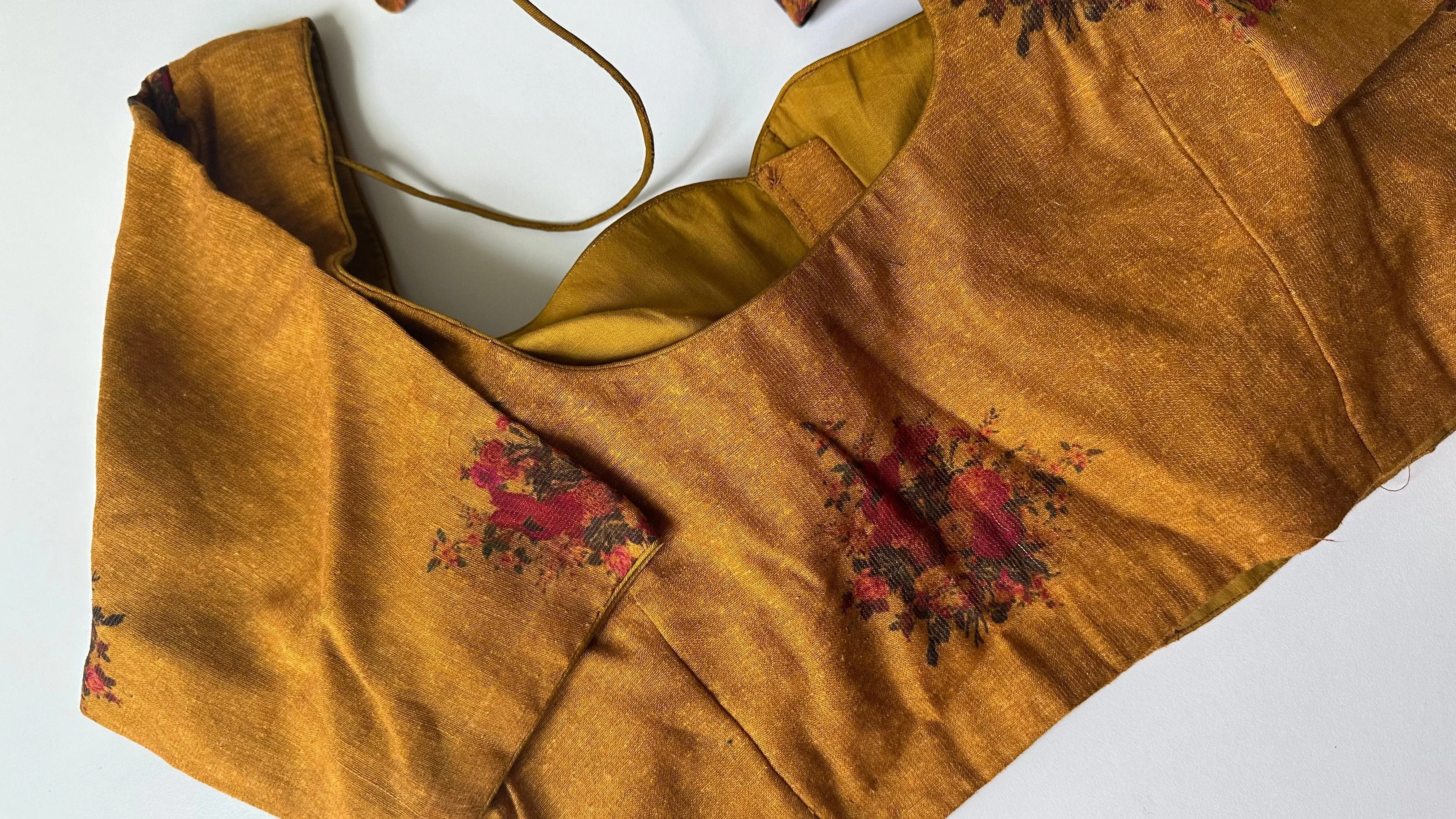 Mustard printed blouse online usa stitched sale latest floral