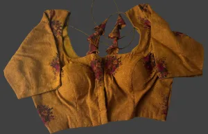 Mustard printed blouse online usa stitched sale latest floral