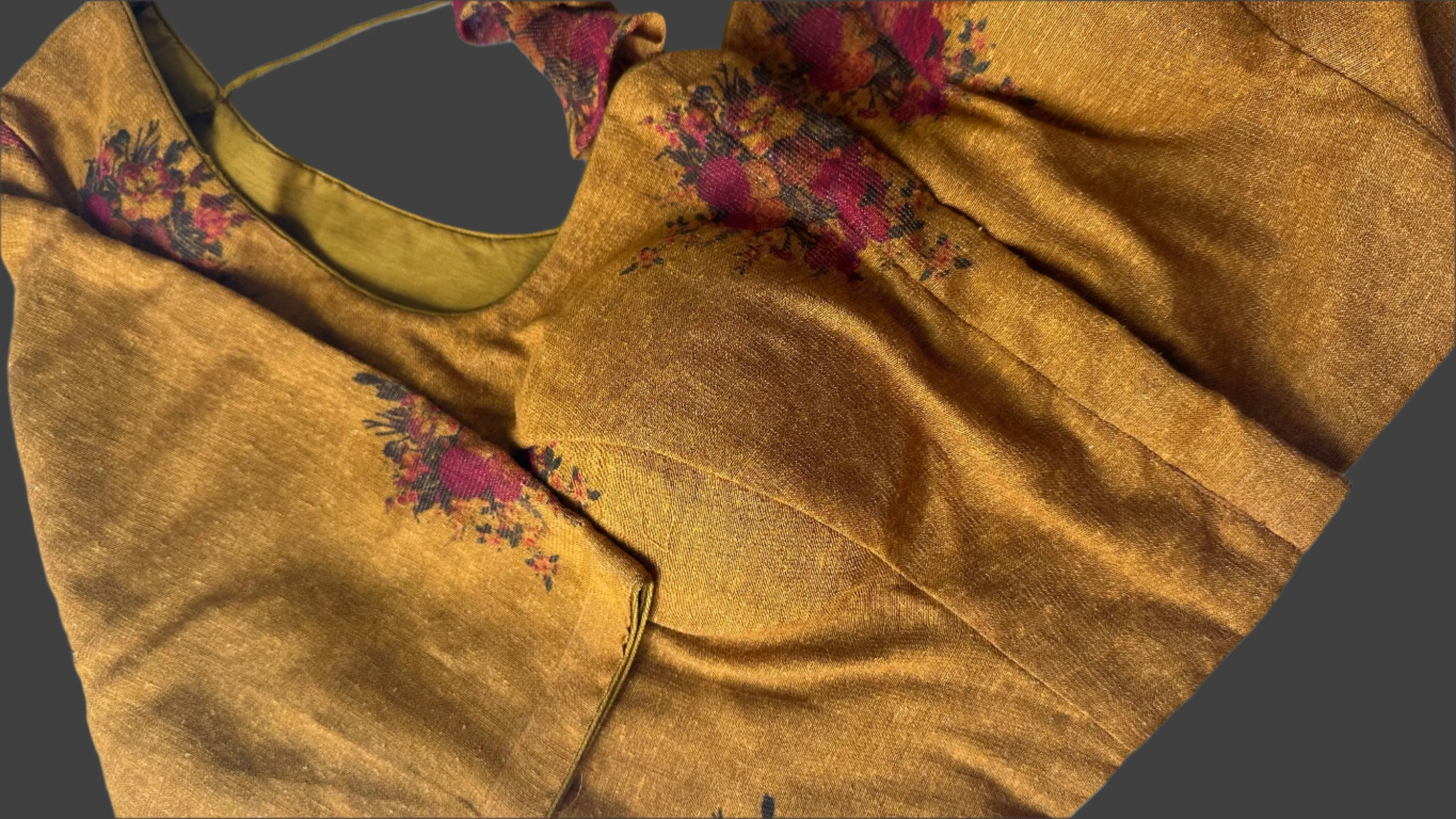 Mustard printed blouse online usa stitched sale latest floral