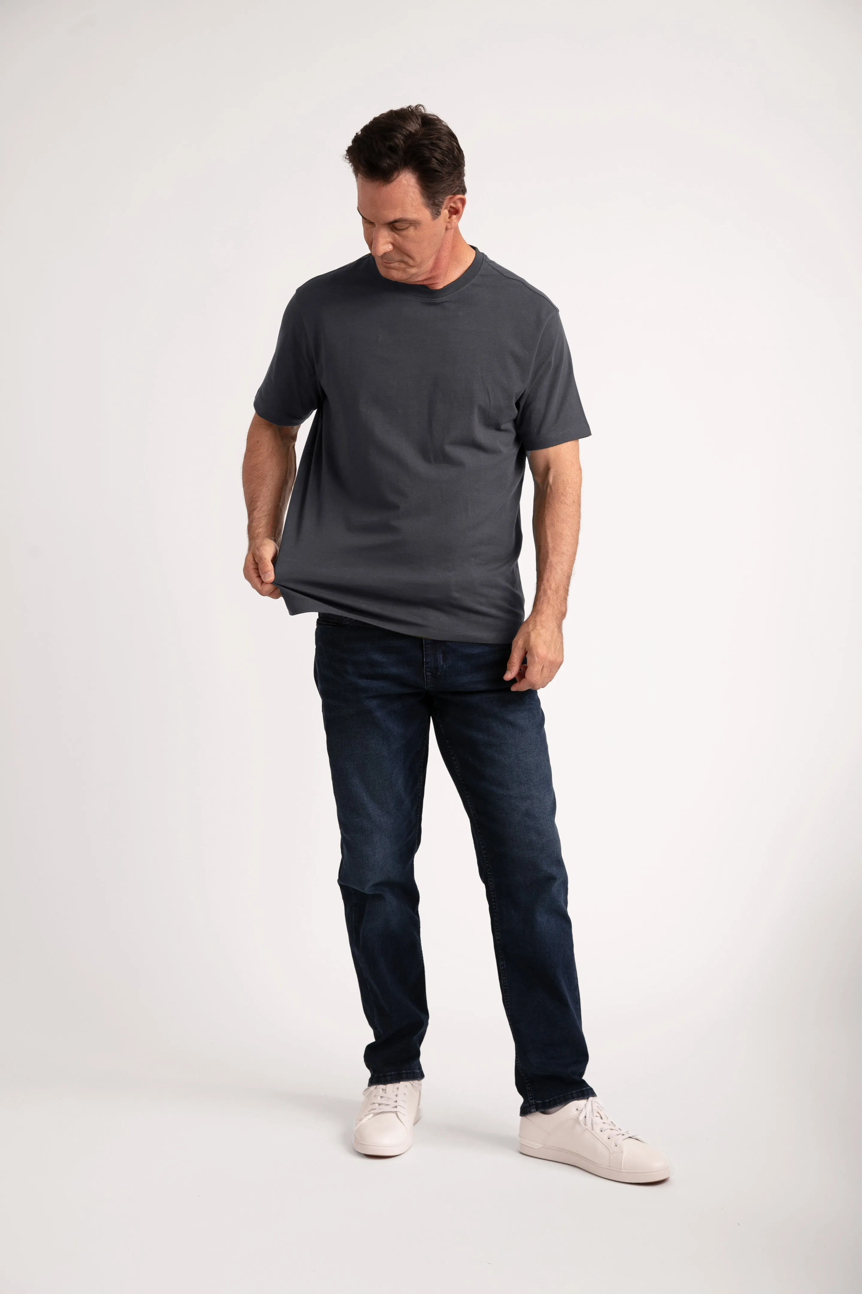 Organic Athletic Fit Crew Neck T-Shirt / Steel