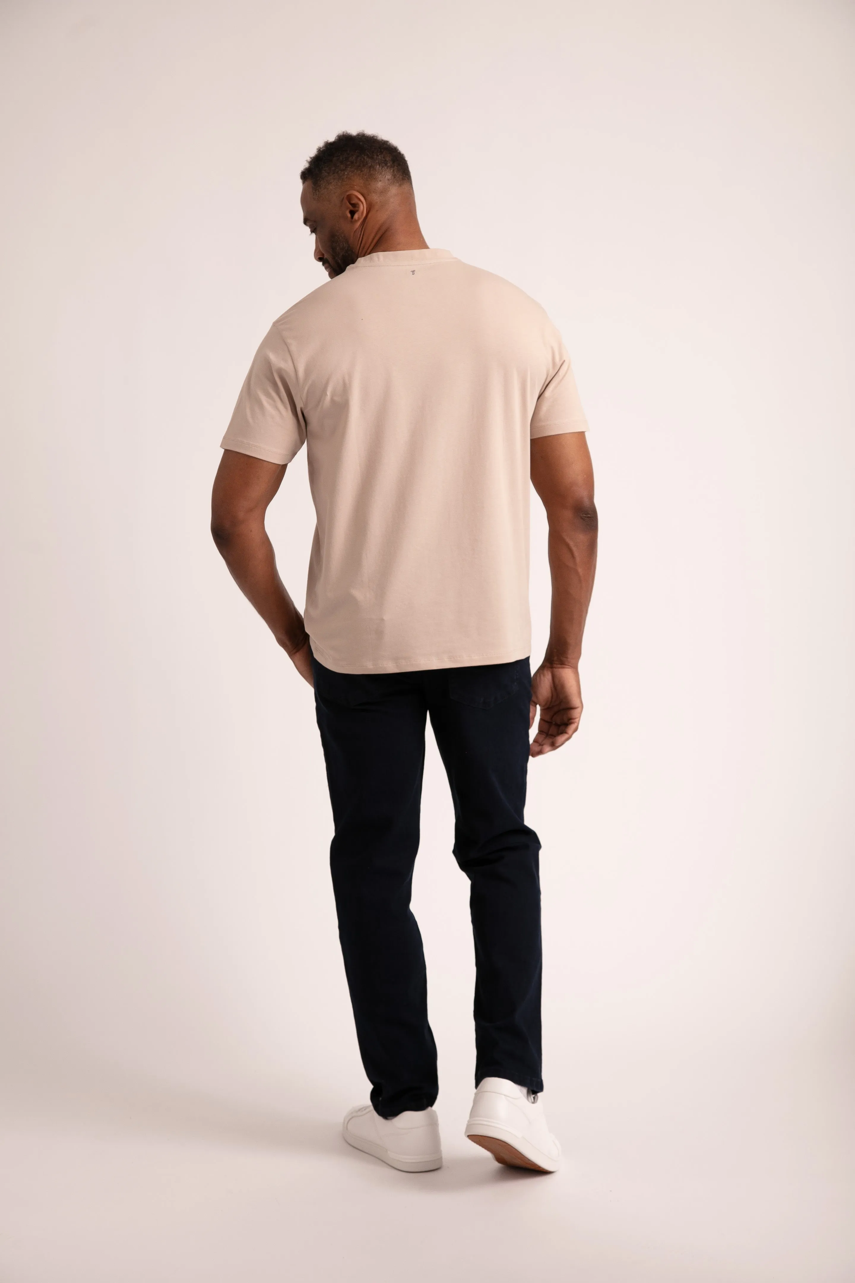Organic Athletic Fit Crew Neck T-Shirt / Tan