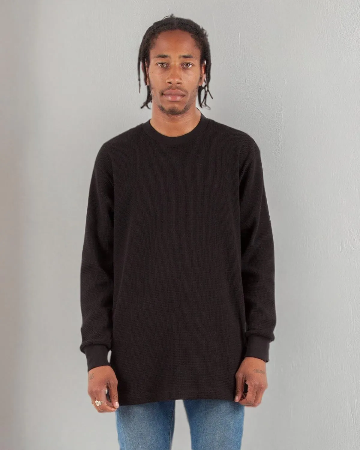 Shaka Wear Mens Knit Sweater - Heavyweight Waffle Thermal T Shirt Long Sleeve Crewneck Knitted Top Regular Big Size XS-5XL