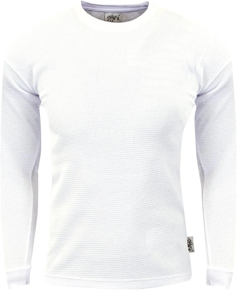 Shaka Wear Mens Knit Sweater - Heavyweight Waffle Thermal T Shirt Long Sleeve Crewneck Knitted Top Regular Big Size XS-5XL