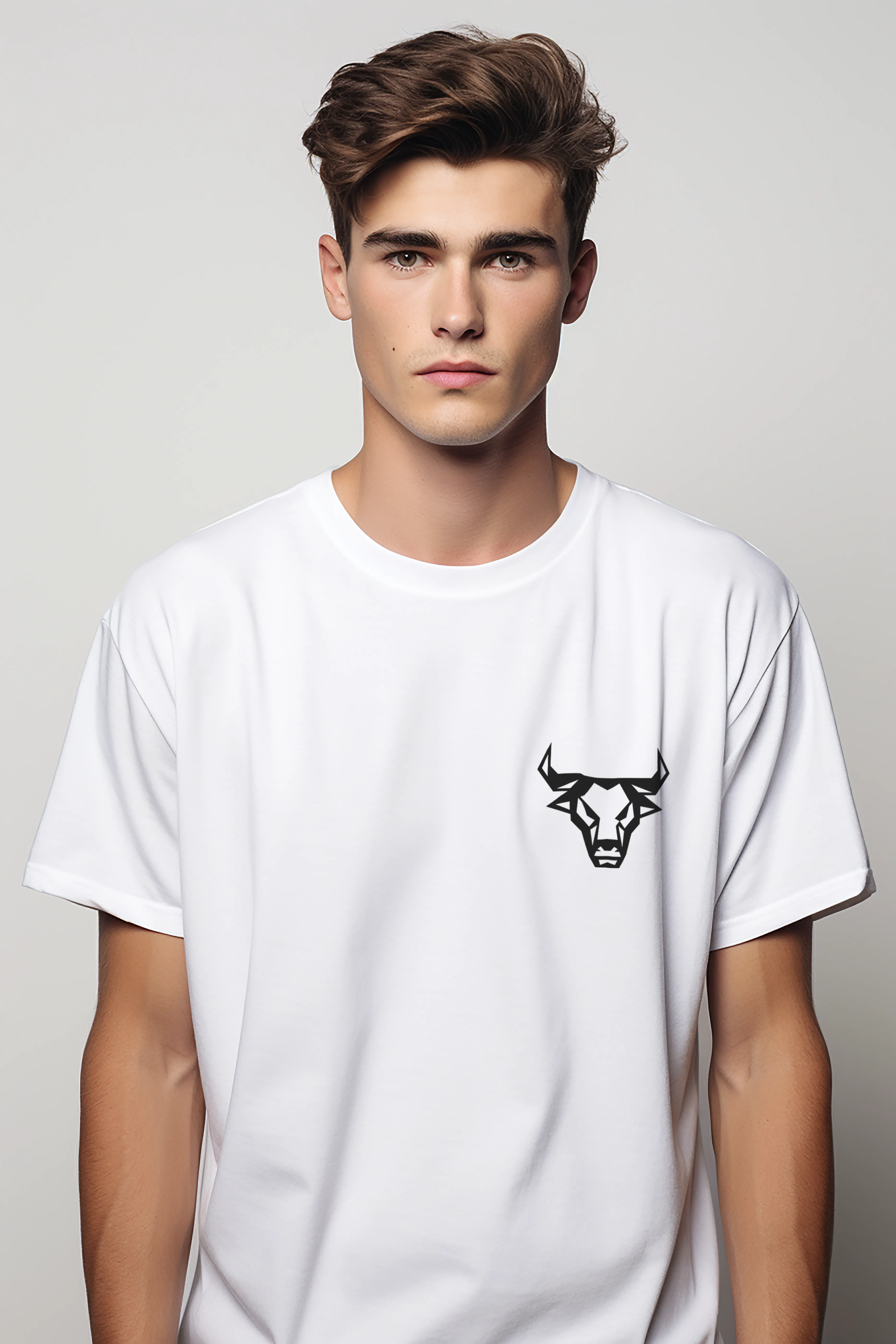 The BULL - White Black - Oversized T Shirt
