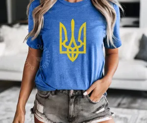UKRAINE TRIDENT TEE | I STAND WITH UKRAINE | UKRAINE SUPPORT TEE | SUBTLE FDT
