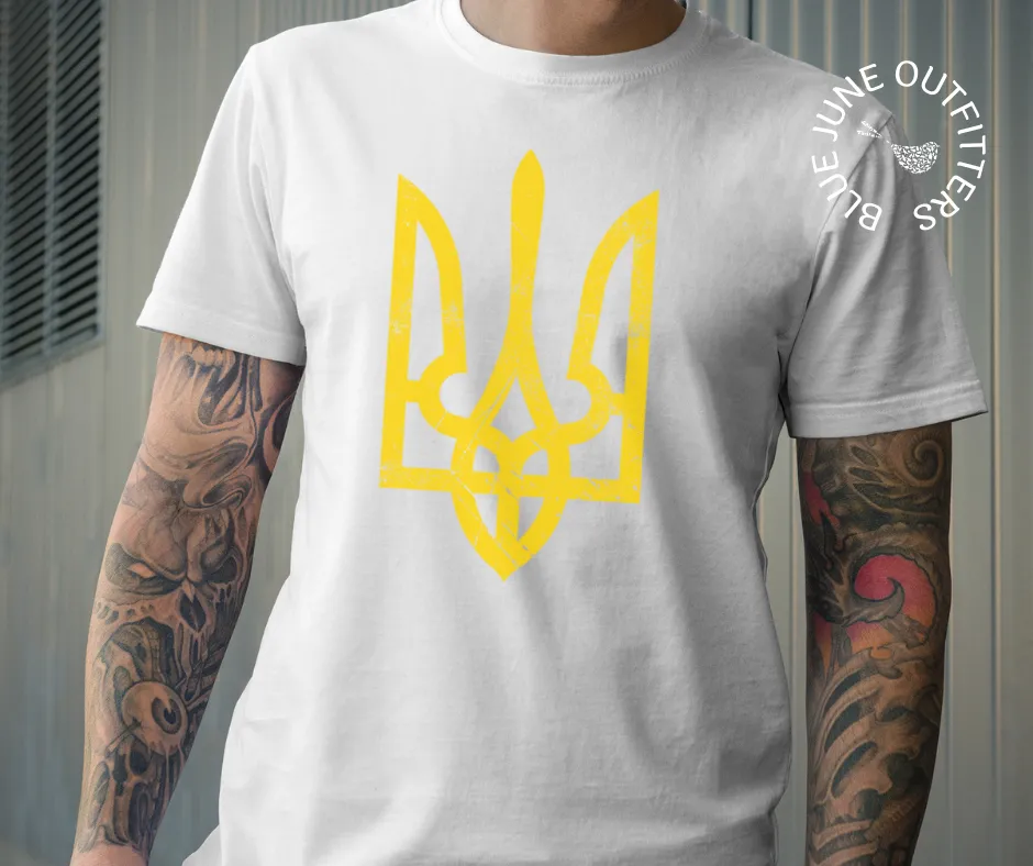 UKRAINE TRIDENT TEE | I STAND WITH UKRAINE | UKRAINE SUPPORT TEE | SUBTLE FDT