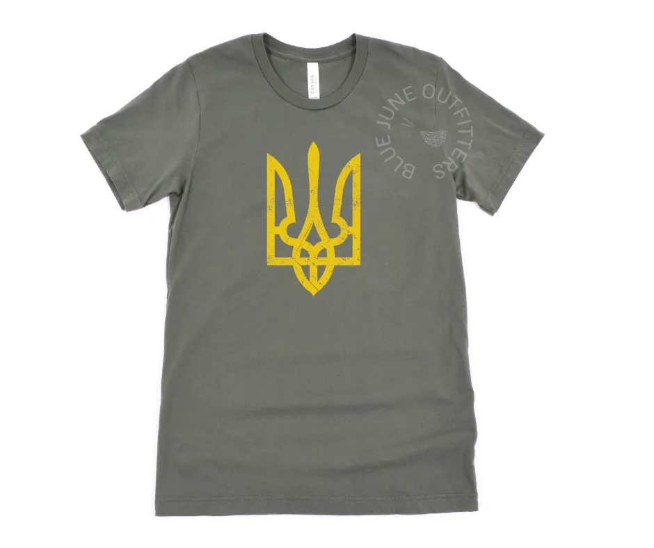 UKRAINE TRIDENT TEE | I STAND WITH UKRAINE | UKRAINE SUPPORT TEE | SUBTLE FDT
